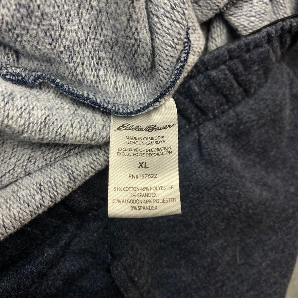 Eddie Bauer Sweatpants Mens XL Heather Blue Loungewear Drawstring Elastic Waist - Picture 9 of 10